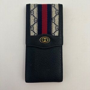 Vintage Gucci Glasses, Sunglass or Cigarette Case Blue GG Supreme Sherry Line